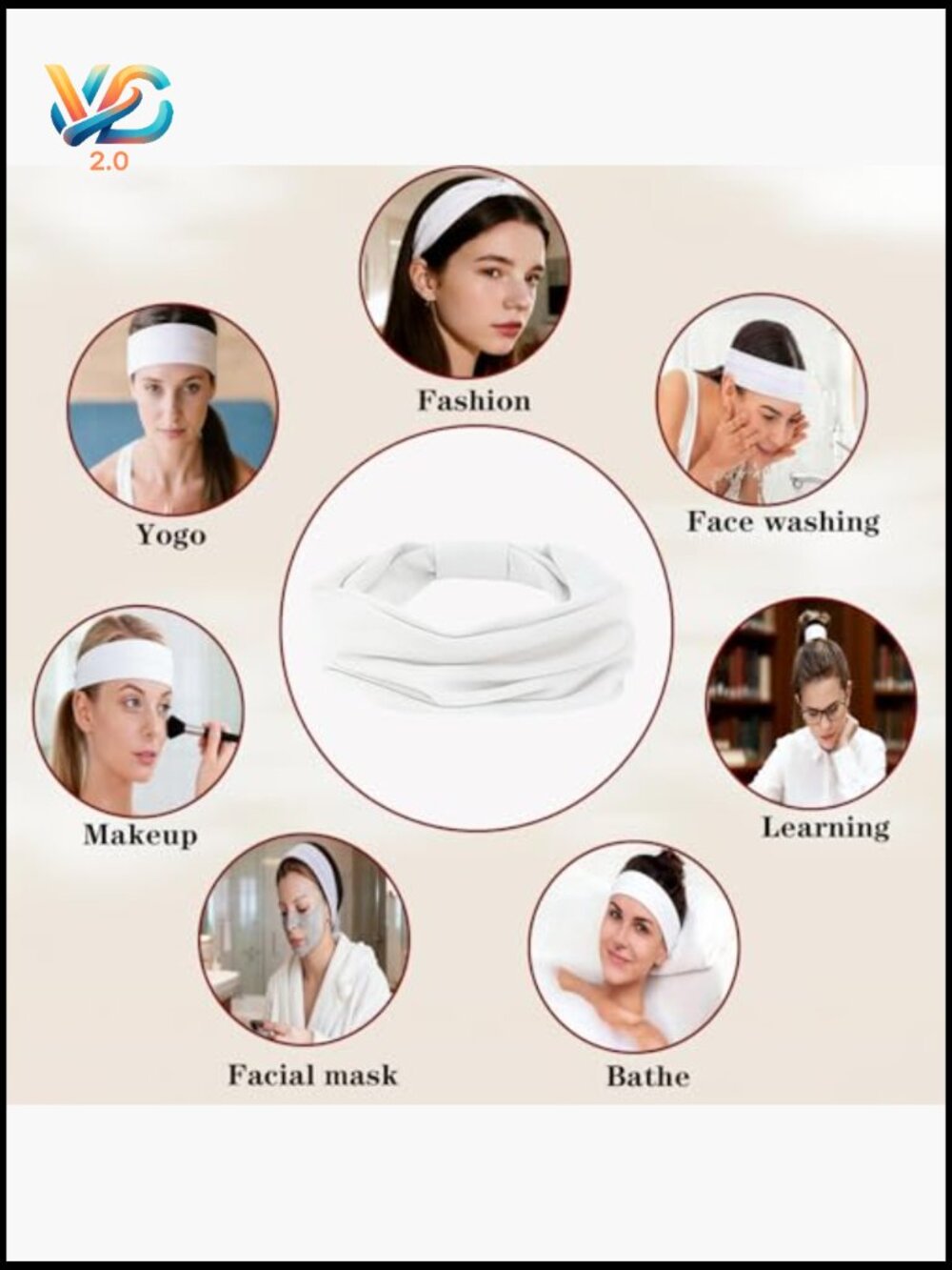 Wide Thick Knotted Headband Non Slip Stretchy Sweatband for Workout Running Yoga - Picture 5 of 6